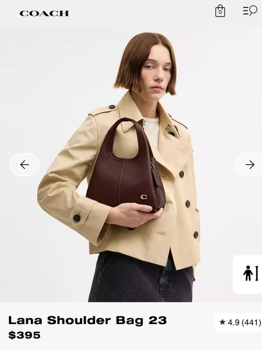 Brass/Maple Lana Coach Handbag - Picture 10 of 13